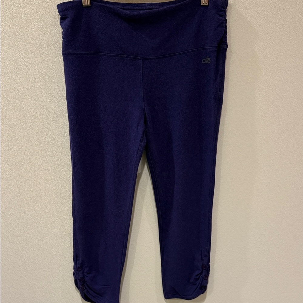 ALO Yoga Deep Purple brushed cropped legging